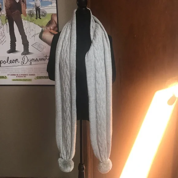 Juicy Couture scarf vintage wool glitter with poms pompoms - Picture 2 of 7